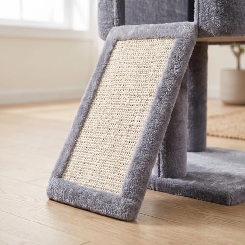 Gray two level cat condo with ramp — photo 4