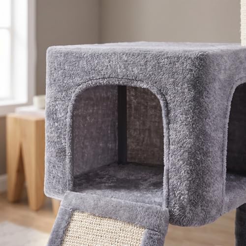 Gray two level cat condo with ramp — photo 5