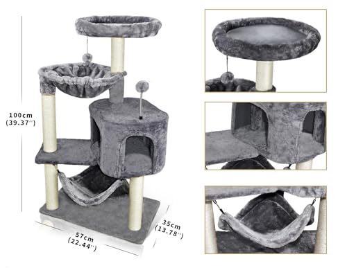 Cat Tree with Cat Condo and Big Hammock — photo 3
