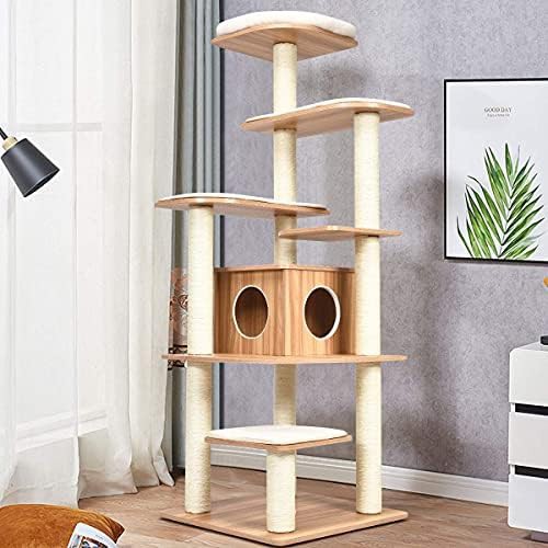 Tall modern wood tower with washable cushions