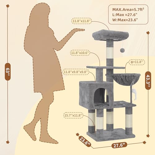 43.3 inch Cat Tower for Indoor Cats HCT004SW — photo 5