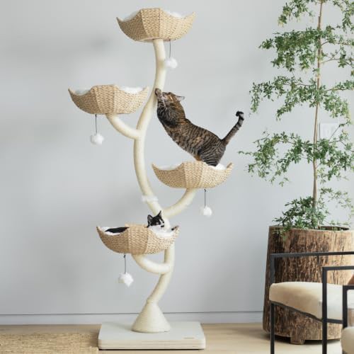 Tall luxury modern cat tree condo — photo 4