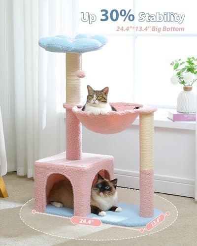 Pink flower tower with metal hammock — photo 3