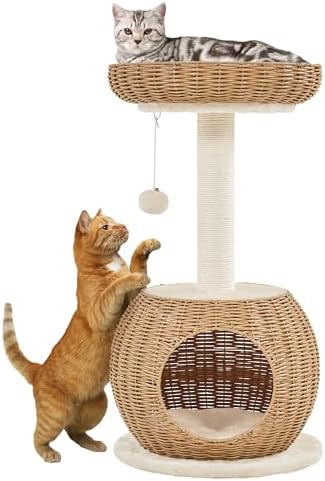Small boho tree with rattan perch