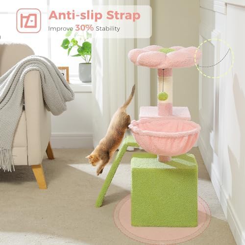 Pink cactus kitten tree with ramp — photo 5