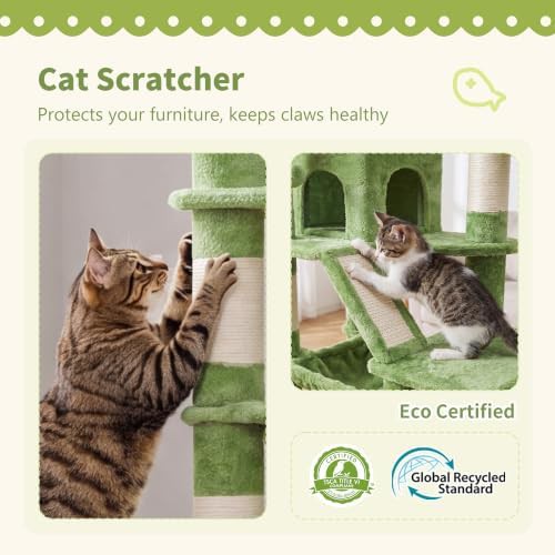 Tall grey cat tower with two perches — photo 4