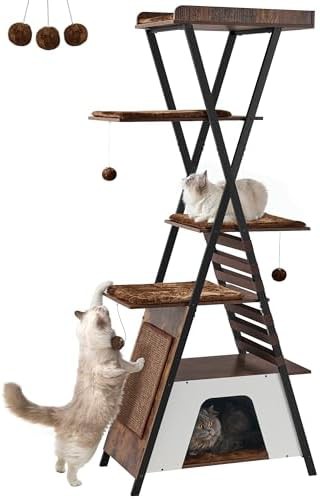 Tall multi level climbing tree with condo