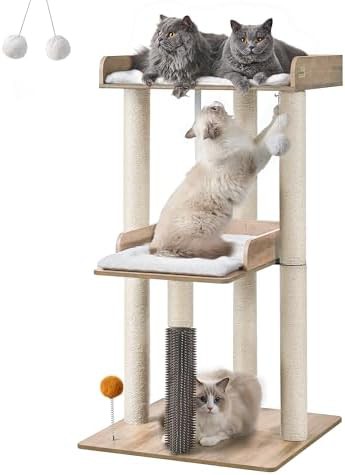 Modern cat tower with private condo