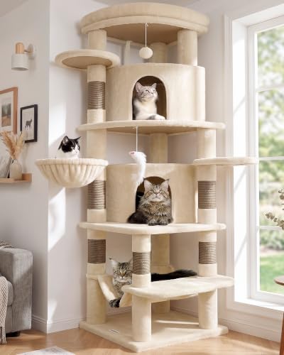 66inch Corner Cat Tree Tower for Indoor Large Cats
