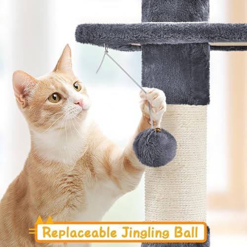 Floor to ceiling adjustable gray cat tower — photo 4