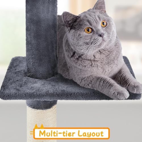Floor to ceiling adjustable gray cat tower — photo 5