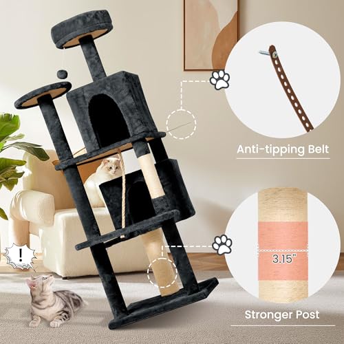 58.5inch Large Cat Tree Tower Condo for Indoor Cats — photo 5