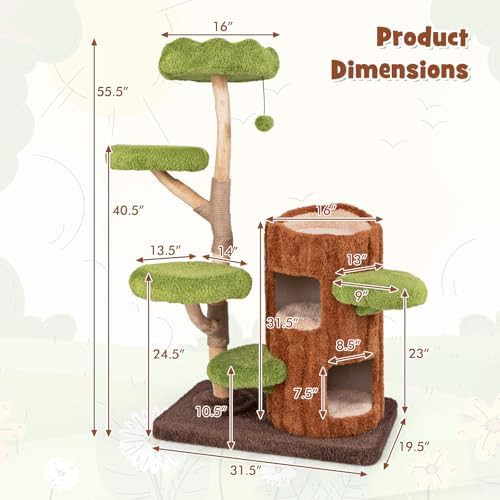 Wooden cat tree with double decker house — photo 4