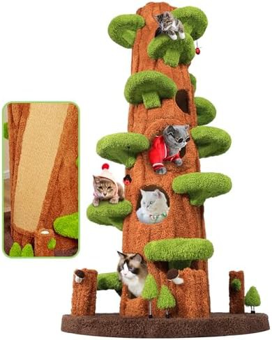 Tall luxury cat tower with multiple platforms