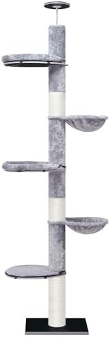 Adjustable floor to ceiling climbing tree