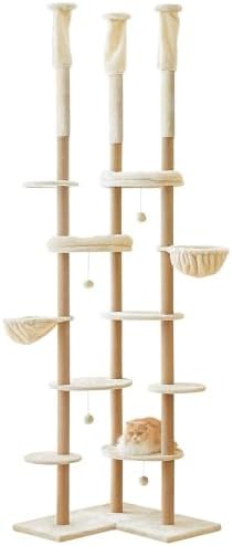 Beige floor to ceiling tower with hammocks