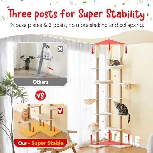 Beige floor to ceiling tower with hammocks — photo 3