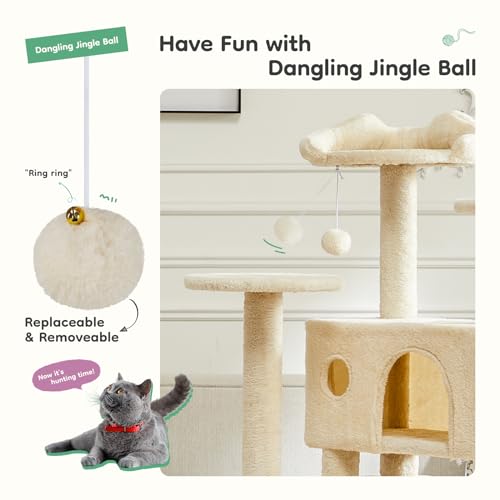 54-inch Cat Tree Tower with Scratching Posts — photo 4