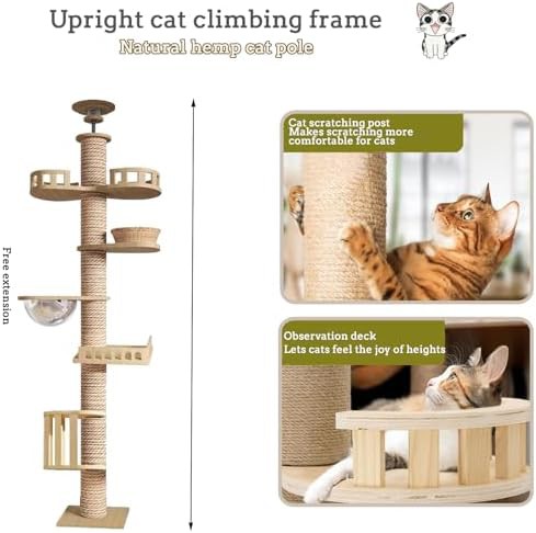 Adjustable floor to ceiling sisal cat tower — photo 3