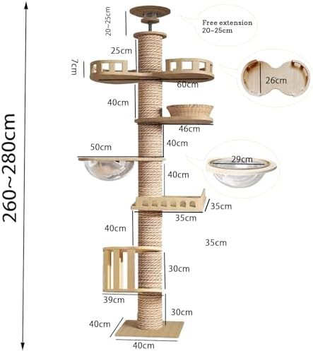Adjustable floor to ceiling sisal cat tower — photo 4