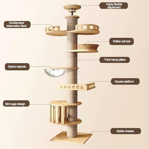 Adjustable floor to ceiling sisal cat tower — photo 5