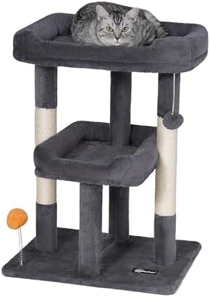 Small dark gray cat condo tower