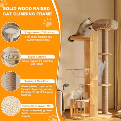 Solid wood tower for large cats — photo 4