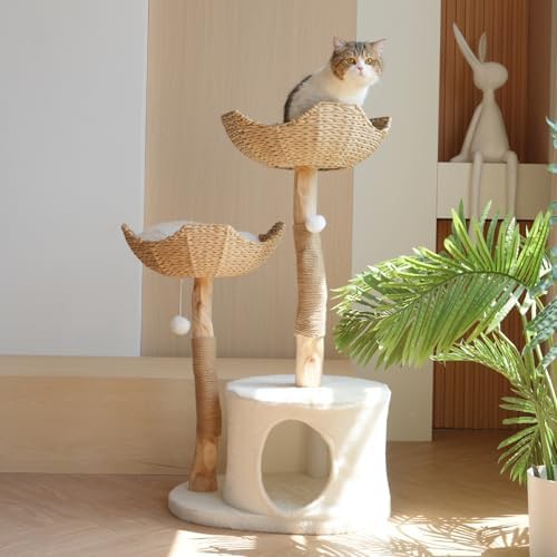 Natural wood branch tree with baskets
