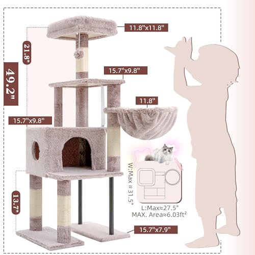 49.2 inch Cat Tower for Indoor Cats HCT200SMU — photo 3