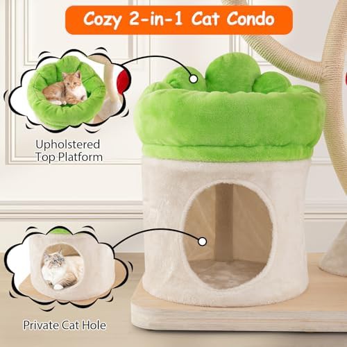 Colorful flower shaped tall cat tower — photo 5