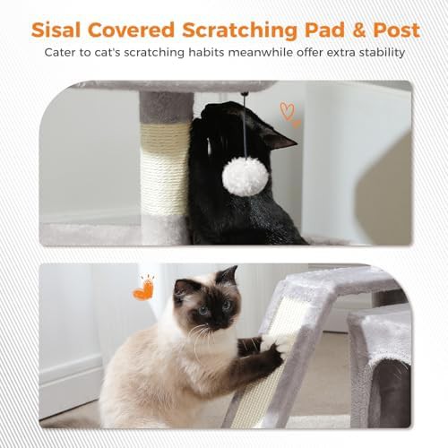 Gray aesthetic small cat tower — photo 3