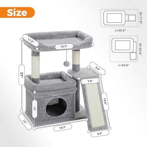 Gray aesthetic small cat tower — photo 4