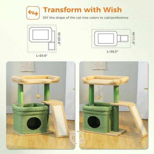 Green small activity tower for kittens — photo 3