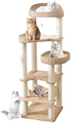Tall wooden tower with integrated hammock