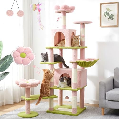 Tall pink flower tower with hammock