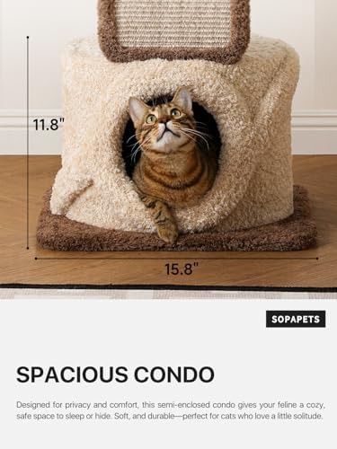 Small wood cat tower with real branch — photo 5