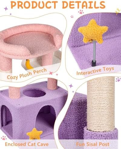 Corner fit kitten tower with condo — photo 3