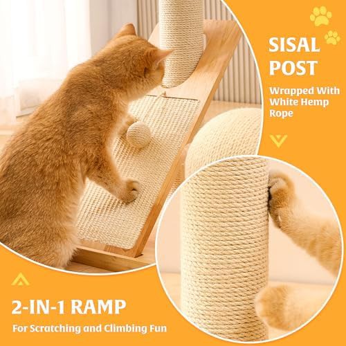 Solid wood 36.6 inch modern cat tree — photo 3