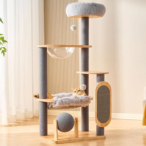 Solid wood 52 inch cat tree tower