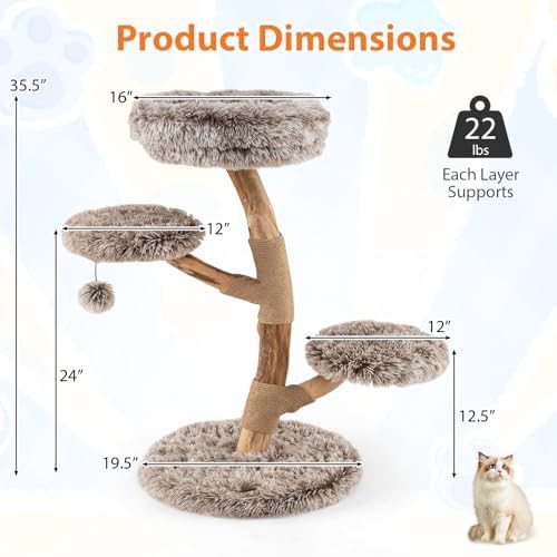Solid wood modern multi level kitten tree — photo 4