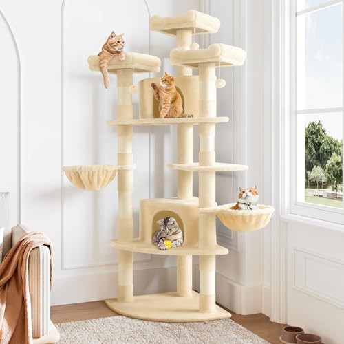 Beige corner fit space saving tower