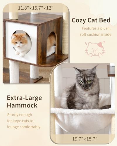 Modern wood tall tower for large cats — photo 5