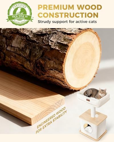 Compact kitten tree with wood condo — photo 4