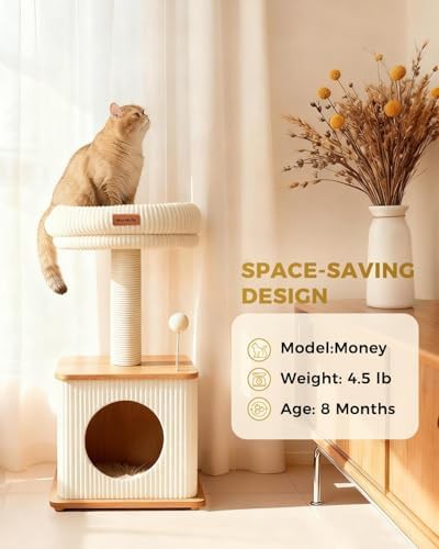 Compact kitten tree with wood condo — photo 5