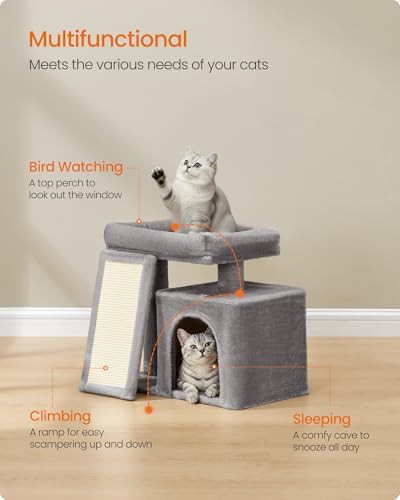 Dove gray small kitten tower with condo — photo 3