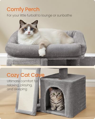 Dove gray small kitten tower with condo — photo 4