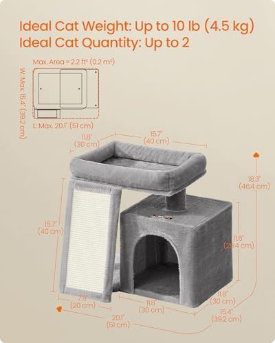 Dove gray small kitten tower with condo — photo 5