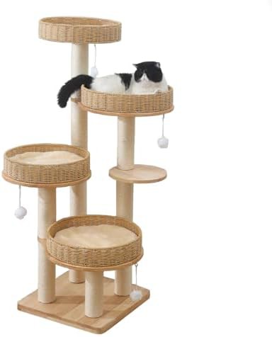 Modern solid wood climbing cat tower