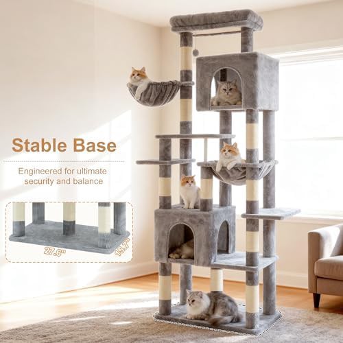 Heavy duty extra tall white cat tower — photo 3