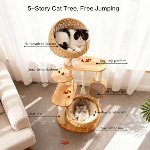 Wooden tower for large indoor cats — photo 3